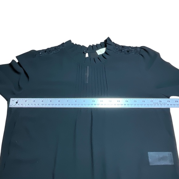 MICHAEL MICHAEL KORS Black Beaded Long Sleeve Fancy Easy Care Poly Blouse Sz M - Picture 5 of 10